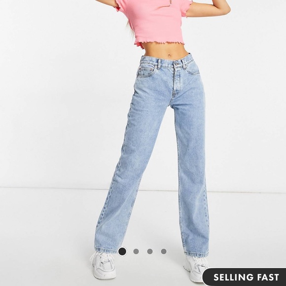 Asos mid rise light wash straight leg Jean - Picture 1 of 3